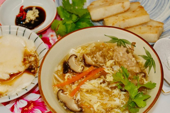 Turnip cake, Pork thick soup, Tofu pudding. Taiwan Traditional Light Meals Experience-C (Taipei Cooking Class) - A 2:30 p.m. class that fits a Taipei sightseeing day