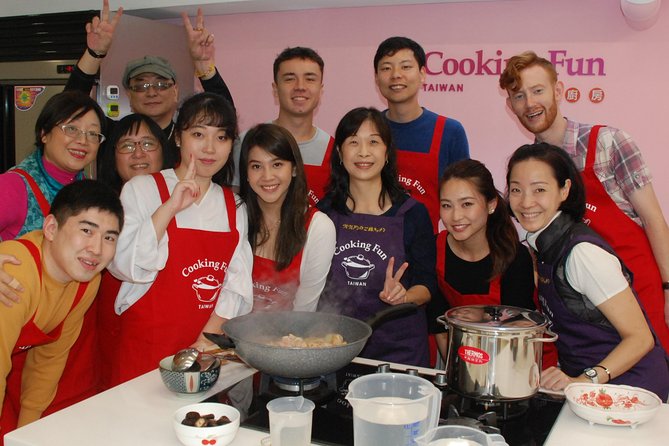 Xiao Long Bao, Chicken vermicelli with mushroom and sesame oil, Tofu strips salad, Bubble milk tea. Taiwan Traditional Delicacies Experience-A (Taipei Cooking Class) - Three supporting dishes round out the meal